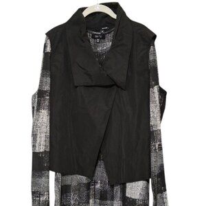 Sun Kim Raphael Black Lagenlook Vest Topper Sz 1X